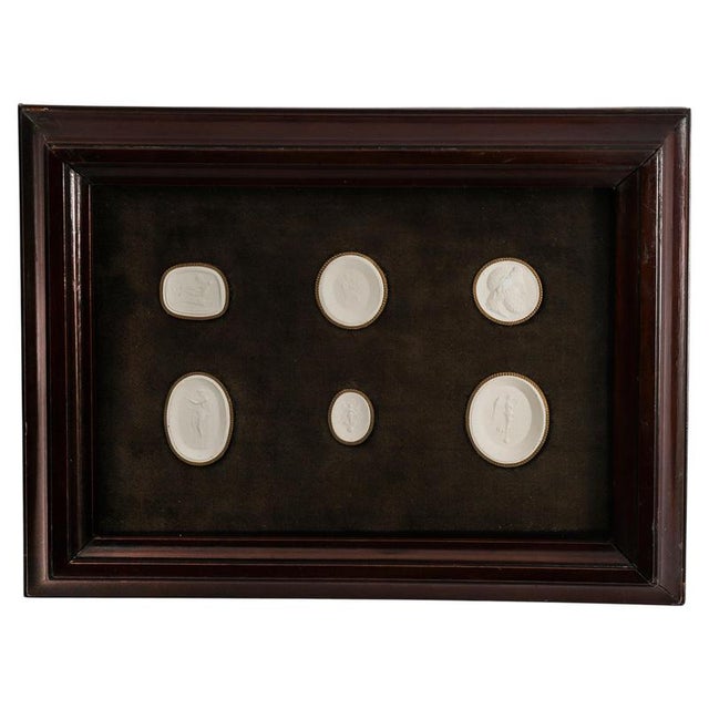 Wood Antique Framed Collection of Grand Tour Classical Intaglios, 1800s For Sale - Image 7 of 7