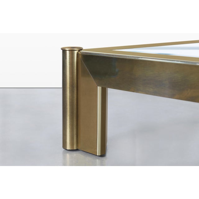 Mastercraft Vintage Brass and Glass Coffee Table Attributed to Mastercraft For Sale - Image 4 of 14