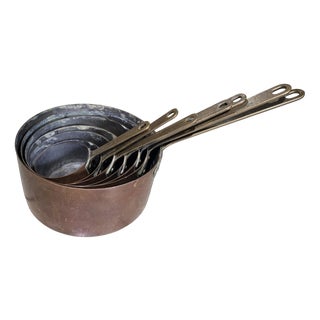 Vintage Copper Frying Pans, 1920s, Set of 7 For Sale