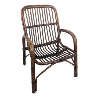 Vintage Italian Bamboo Armchair, 1970s For Sale