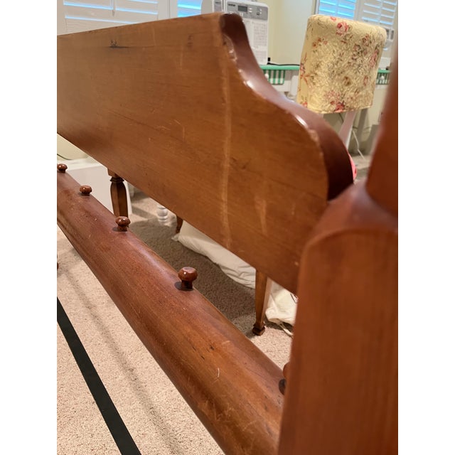 Brown 1850s Walnut 4 Poster Rope Bed-Modified for Mattress For Sale - Image 8 of 10