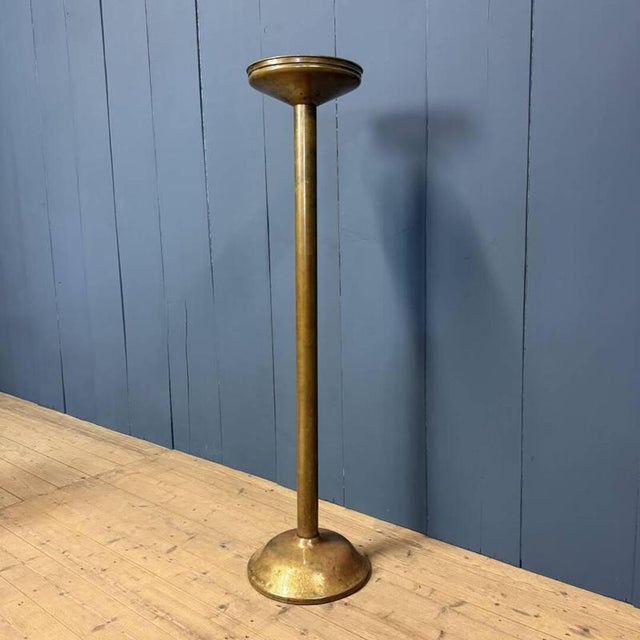 Gold Large Antique Brass Stand or Column For Sale - Image 8 of 13