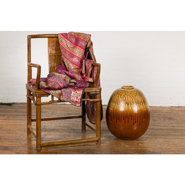 Mid-Century Modern Prem Collection Artisan Handcrafted Two-Tone Vase with Dripping Décor For Sale - Image 3 of 12