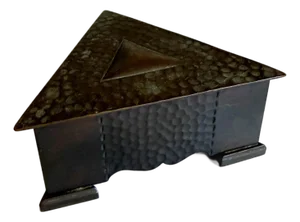 Early 1900s Hammered Bronze Triangle Box