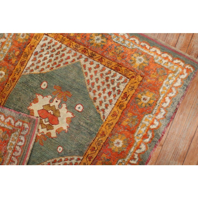 Textile Early 20th Century Zabihi Collection Vivacious Angora Oushak Rug For Sale - Image 7 of 8