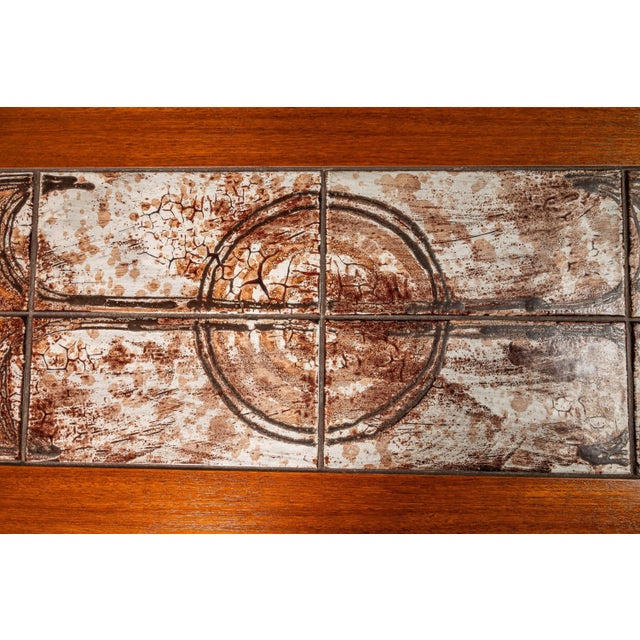 Danish Modern Expansion Dropleaf Dining Table in Teak W/ Tile Inlay by ...