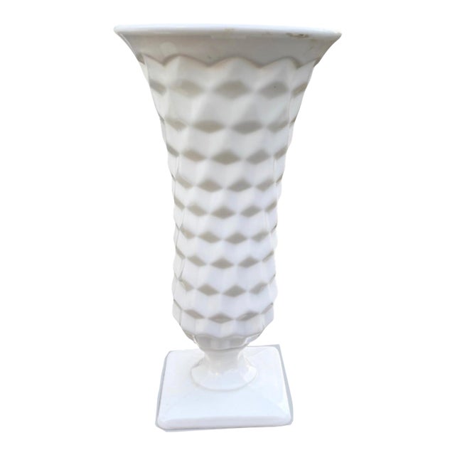 Vintage Fostoria American Milk Glass Vase For Sale