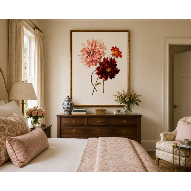 Dahlias by Willem Hekking, Vintage Botanical Art Print, 40" X 60" For Sale - Image 9 of 10