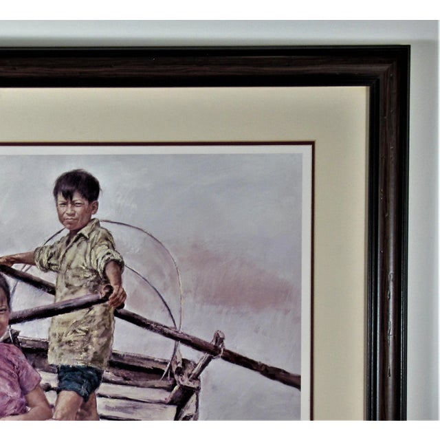 Printmaking Materials Ming Wai, Children in a Boat, 1976 For Sale - Image 7 of 8