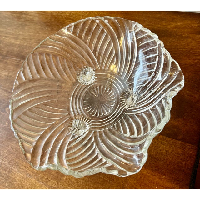 Prismatic Swirl Tri-Footed Glass Bowl For Sale - Image 12 of 12