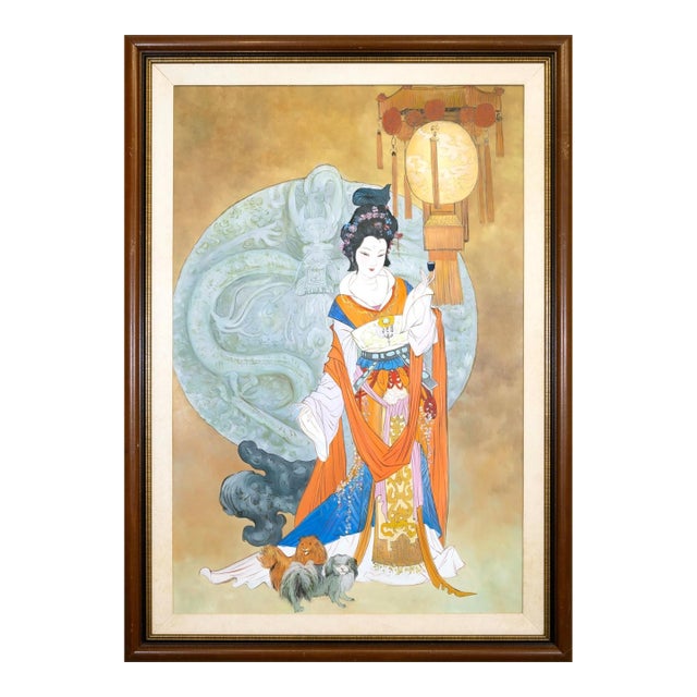 Hua Sanchuan a Night Banquet Contemporary Figurative Asian Acrylic Painting on C For Sale