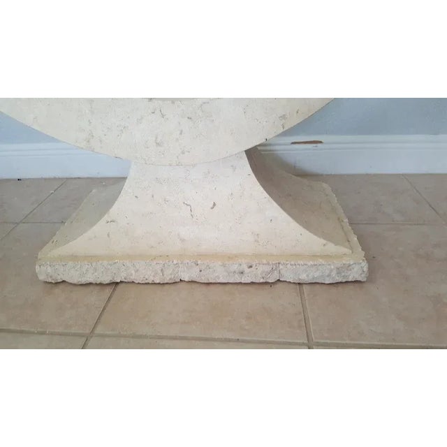 Art Deco Late 20th Century Tessellated Stone Organic Shape Base Rectangular Sofa Console Table Art Deco For Sale - Image 3 of 8