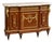 Regal French Louis XVI Sideboard – Marble Top With Ornate Gilded Bronze & Gold Leaf Accents For Sale