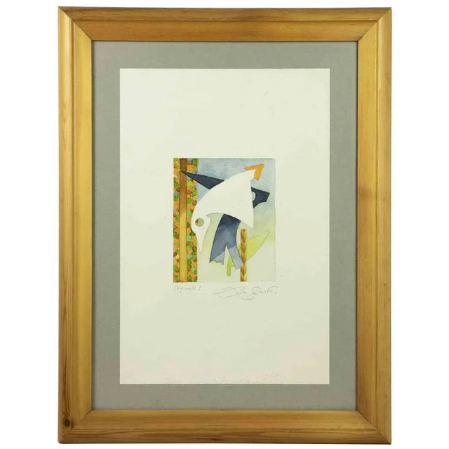 Modern Leo Guida, Signal 1, Watercolor & Ink, 1970s For Sale - Image 3 of 4