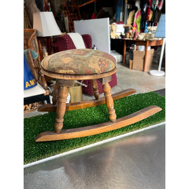 1970s Petite Milking Stool Rocking Chair For Sale - Image 4 of 8