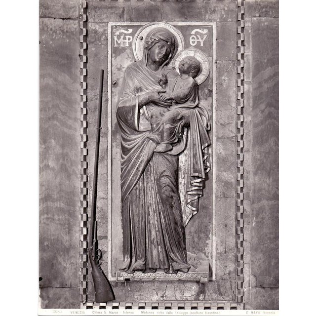 Vintage photo. Venice, San Marco Cathedral, "Madonna detta dello schioppo" (Byzantine sculpture) by Studio Osvaldo Bohm.
