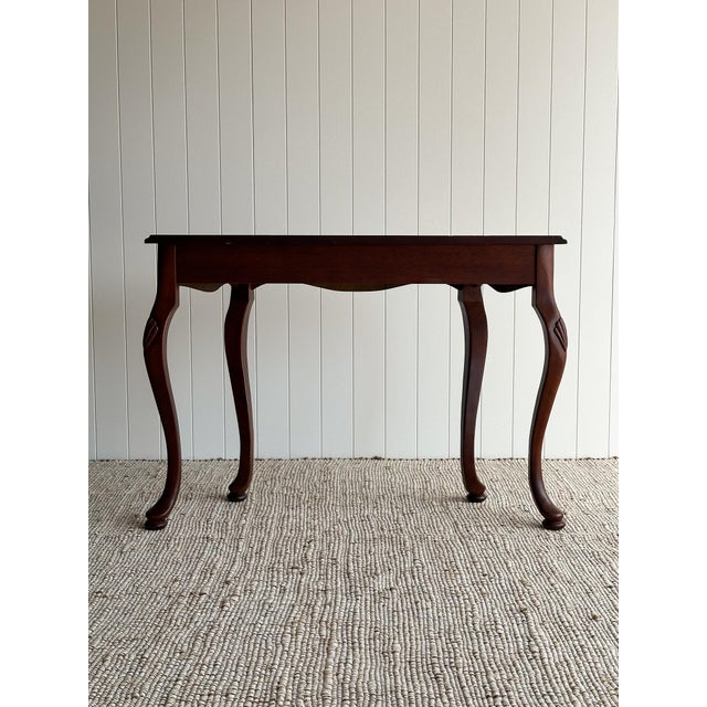 Vintage Mahogany Demi-Lune Entryway Table For Sale - Image 15 of 15