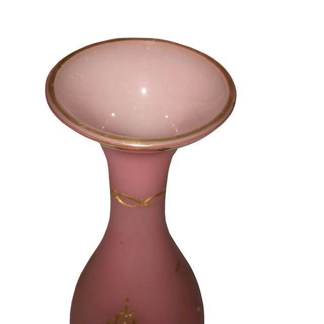 Murano Vintage Murano Italian Pink Opaline Vase For Sale - Image 4 of 7