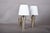 1950s Modernist 2-Light Wall Sconce in Brass-Toned Metal with White Pleated Shades, 1950s For Sale - Image 5 of 5
