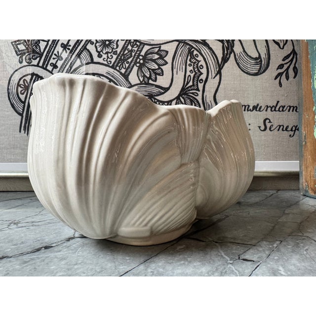 Traditional Vintage Hand Cast Scallop Shell Cachepot For Sale - Image 3 of 9