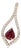 Mozambique Ruby Pendant With Natural Diamond Accents: Solid 14k Gold, 6x5mm For Sale