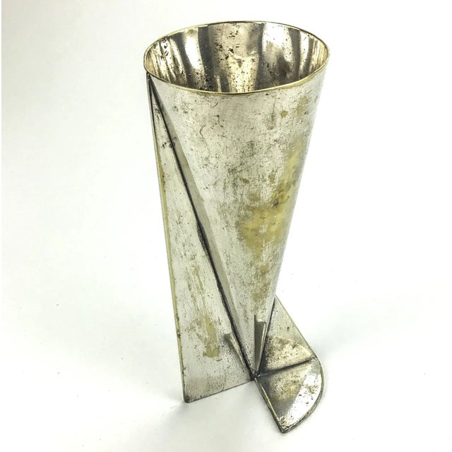 Art Deco Gorgeous Art Deco Silver Plated Bud Vase For Sale - Image 3 of 7