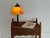 Art Deco Scandinavian Table Lamp with Amber Glass Shade For Sale - Image 12 of 14