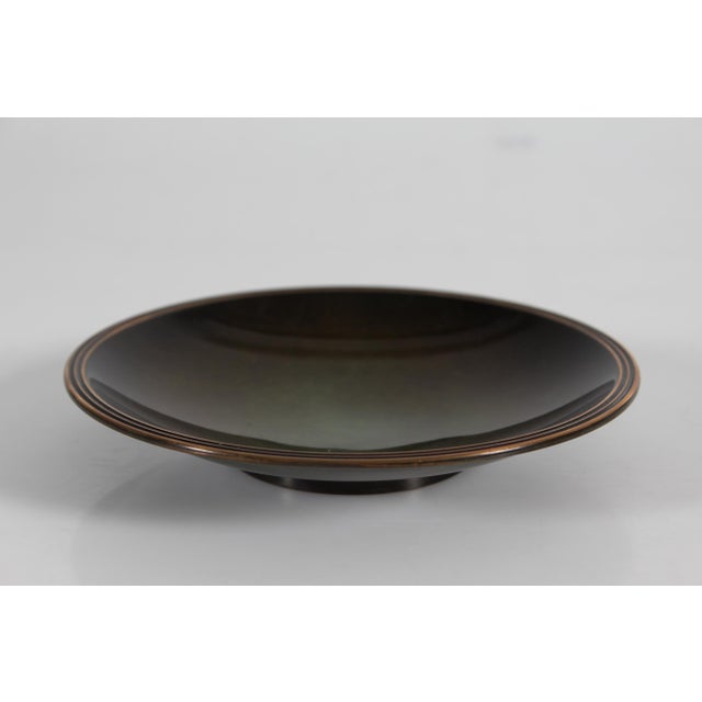 Small Art Deco Danish Low Bowl in Bronze from Just Andersen, 1940s For Sale - Image 3 of 9