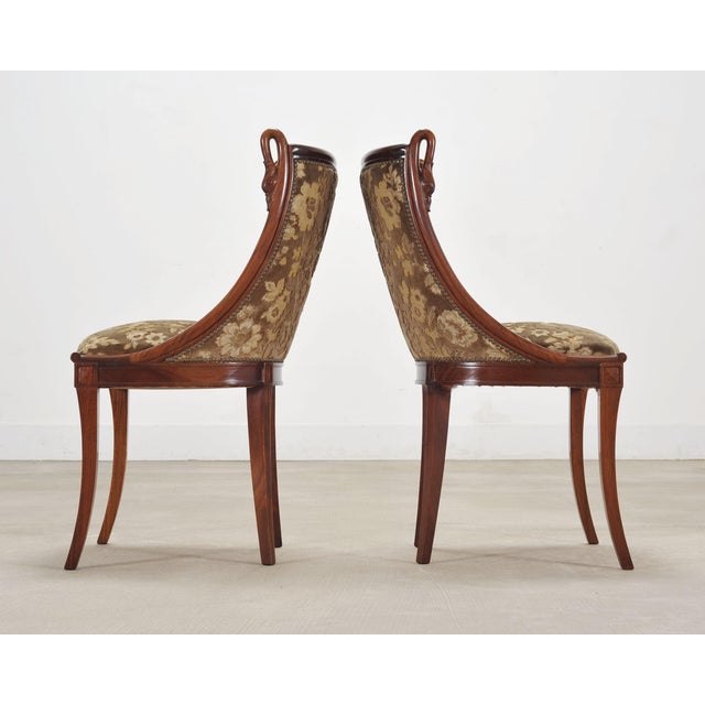 Set of Six French Empire Mahogany Swan Gondola Dining Chairs For Sale In Sacramento - Image 6 of 18