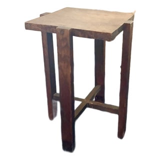 Antique Arts and Crafts Wood Side Table, Plant Stand For Sale