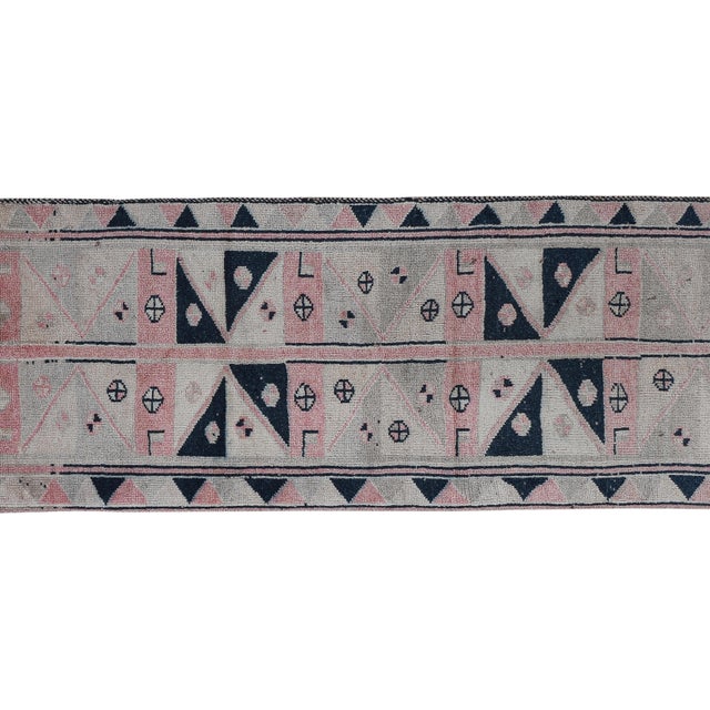 Mid Century Turkish Oushak Runner 3'9'' X 10'8'' For Sale - Image 4 of 10