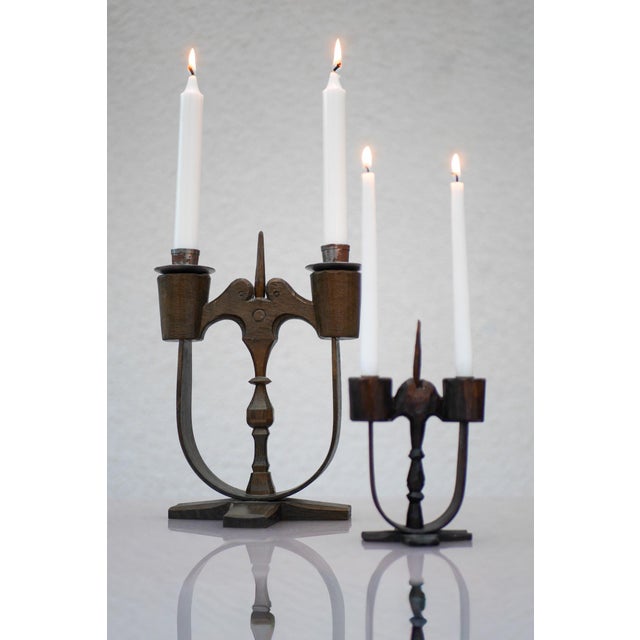 Swedish Wooden Candleolders from Taserud, 1955, Set of 2 For Sale - Image 10 of 17