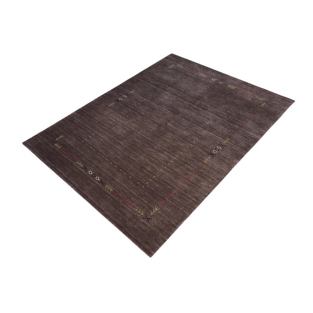 Modern Gabbeh Gray Wool Rug - 5'3''x8'0'' For Sale - Image 10 of 10