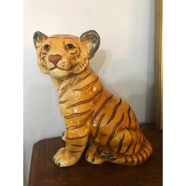 1950’s Mid Century Marwal Chalk Ware Tiger Cub Statue For Sale - Image 11 of 11