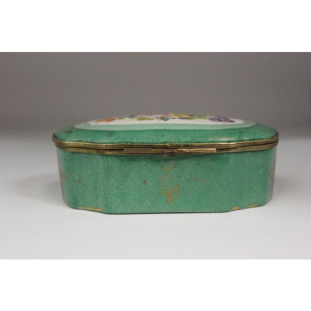 Porcelain Box with Flower Decoration, 1940s For Sale - Image 6 of 13