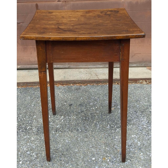 Early American Stained Pine Single Drawer Side Table, Circa 1800s For Sale - Image 9 of 9
