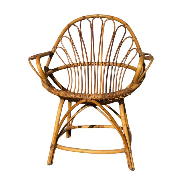 Brown Vintage Rattan Armchairs, 1960s, France, Set of 10 For Sale - Image 8 of 18