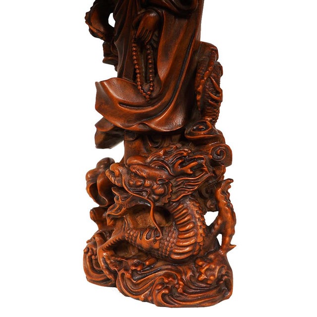 Antique Chinese Wooden Carved Kwan Yin Statue Chairish