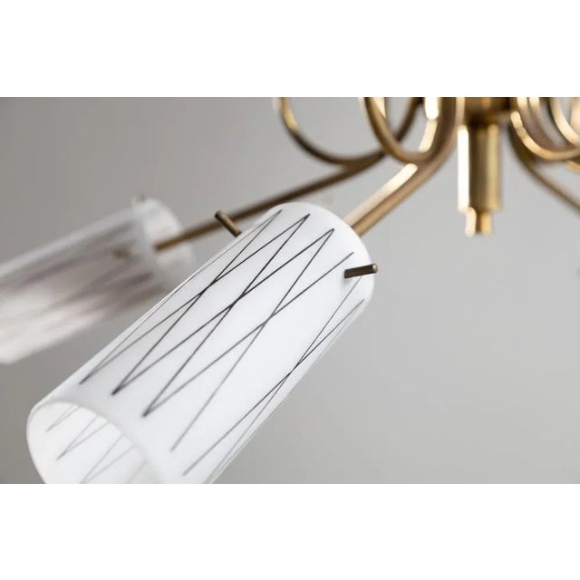 Sputnik Ceiling Light in Brass in the style of Stilnovo, 1950s For Sale - Image 5 of 6