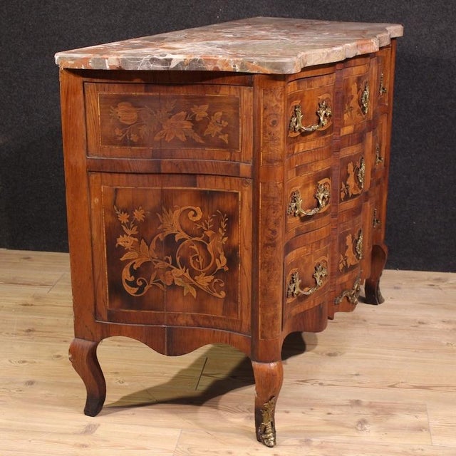20th Century Louis XV French Inlaid Chest of Drawers, 1930 For Sale - Image 6 of 13
