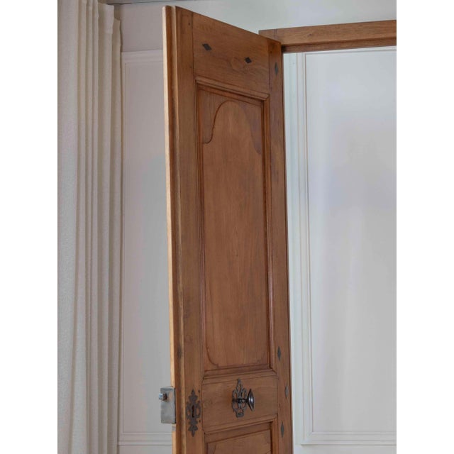 French 19th Century Double-leaf Double-sided Walnut Communication Door For Sale - Image 17 of 18