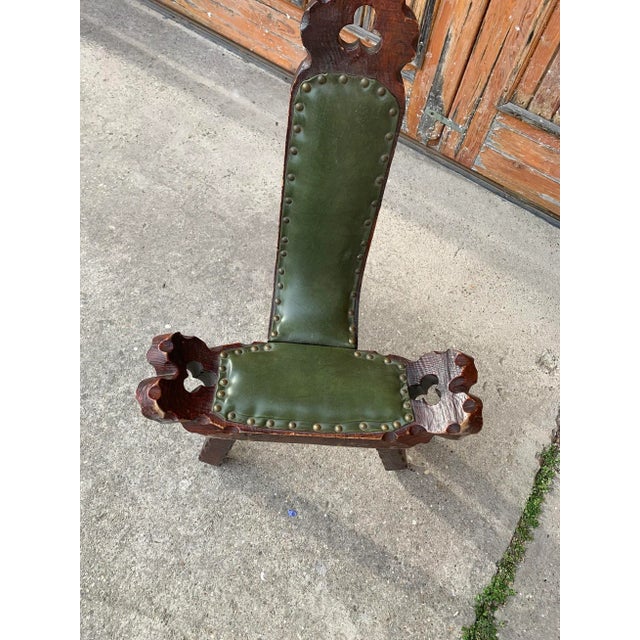 Spanish Brutalist Wooden Chair, 1950s