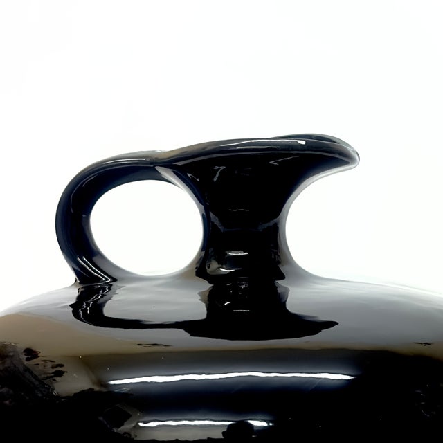 Black Rare Large Ceramic Black Pitcher Attributed to Royal Haeger For Sale - Image 8 of 10