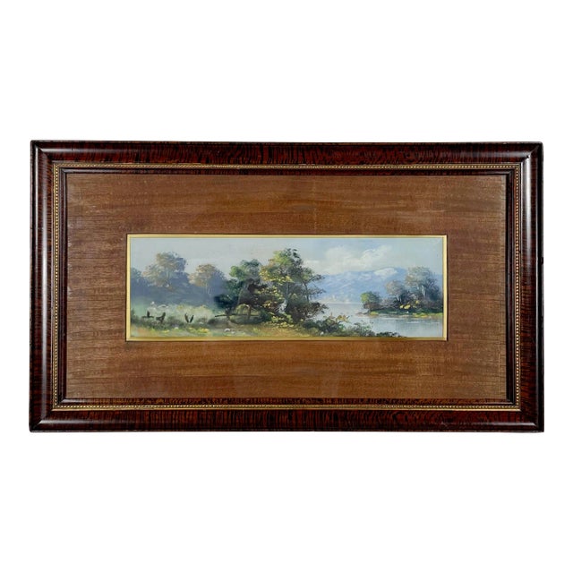 Vintage Pastel Landscape Original Artwork Signed Scott For Sale