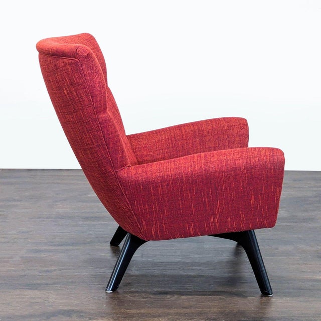 Room & Board Room & Board Boden Red Lounge Chair With Modern Black Legs For Sale - Image 4 of 8