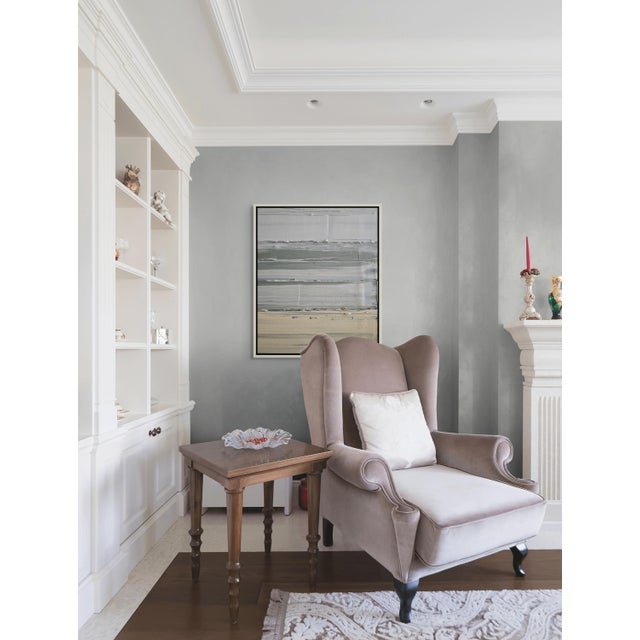 Framed Abstract Minimalist Seascape / Landscape Oil Painting by Diane Grant / Neutral Color Palette / Color Fields For Sale - Image 6 of 12