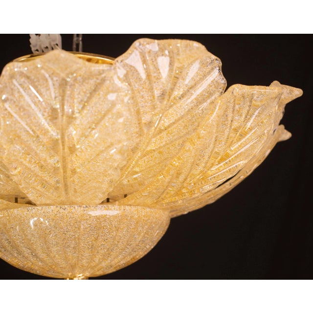 1970s Italian Murano Glass Gold Flush Mount For Sale - Image 11 of 12