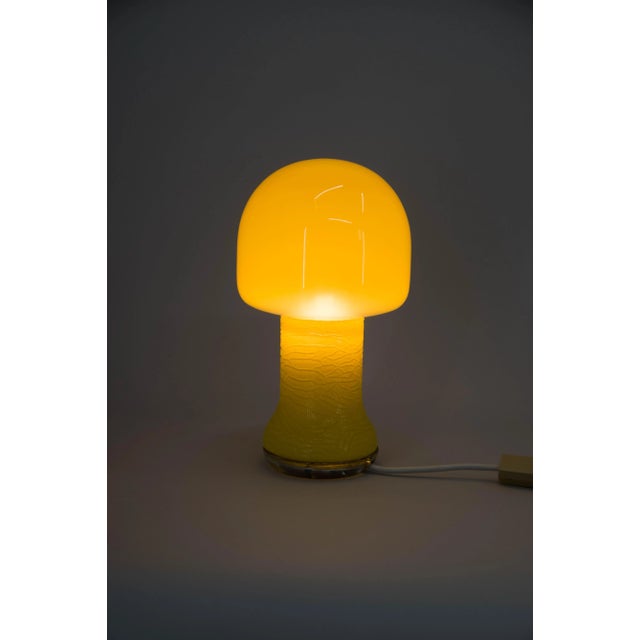 Mid-Century Yellow Glass Table Lamp, Germany, 1970s For Sale - Image 3 of 8