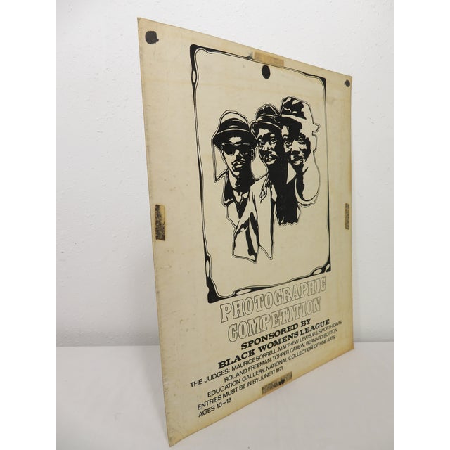Rare Important 1971 Black Women's League Photography Competition 2 Sided Poster ~ Carboard Flyer Art Sign For Sale - Image 12 of 15