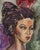 Oil on cardboard, painting depicting an Andalusian woman by Evelyne Luez. Painting, oil on cardboard by Evelyne Luez, 20th...